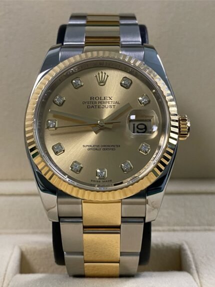 Rolex Datejust 36 - 2011 - Champagne Diamond Dial - 116233 *FULL SET*