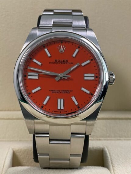 Rolex Oyster Perpetual 41 - 2022 - Red Coral Dial - 124300 *NEW OLD STOCK*