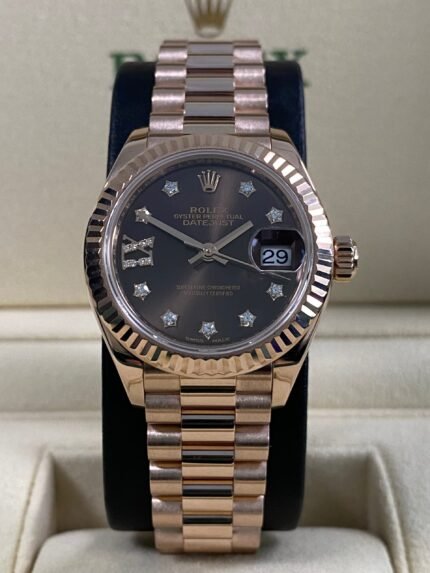 Rolex Lady-Datejust - 2016 - Chocolate Star Diamond Dial - 279175 *FULL SET*