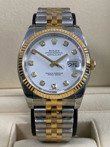 Rolex Datejust 36 - 2007 - White Diamond Dial - 116233 *FULL STICKERS*