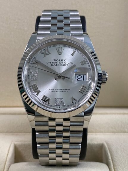 Rolex Datejust 36 - 2026 - Silver Diamond-set on VI &IX Dial - 126234 *FULL SET*