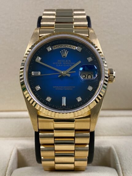 Rolex Day-Date 36 - 1993 - Blue Vignette Diamond Dial - 18238 *RSC CARD*