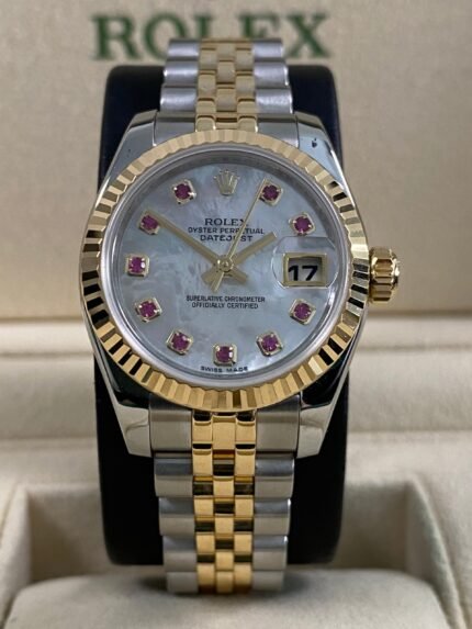 Rolex Lady-Datejust - 2011 - Mother-of-Pearl Ruby Dial - 179173 *RARE*
