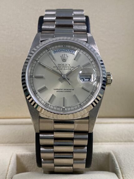 Rolex Day-Date 36 - 1996 - Silver Index Tropical Dial - 18239 *UNPOLISHED*