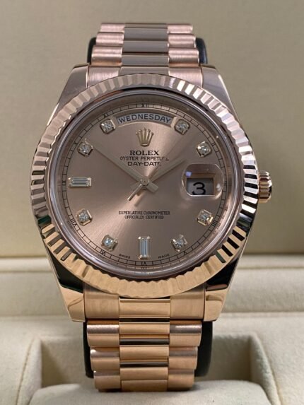 Rolex Day-Date II - 2013 - Pink Diamond Dial - 218235 *FULL SET*