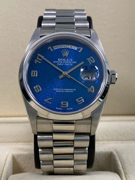 Rolex Day-Date 36 - 1995 - Blue Anniversary Computer Dial - 18206 *w/SERVICE RECEIPT*