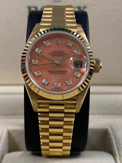 Rolex Lady-Datejust - 1997 - Coral Stone Diamond Dial - 69178 *UNPOLISHED*