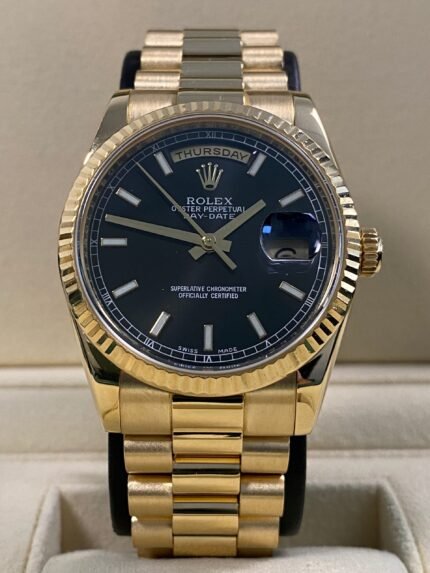 Rolex Day-Date 36 - 2011 - Black Index Dial - 118238 *FULL SET*