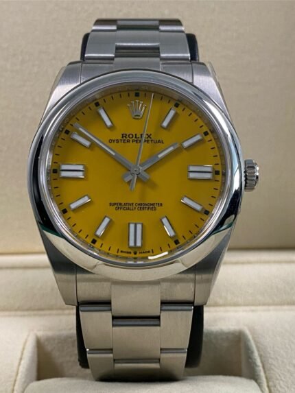 Rolex Oyster Perpetual 41 - 2022 - Yellow Dial - 124300 *FULL STICKERS*