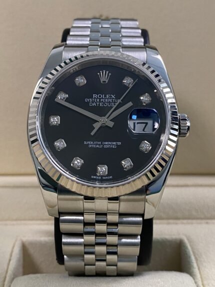Rolex Datejust 36 - 2015 - Black Diamond Dial - 116234 *FULL SET*