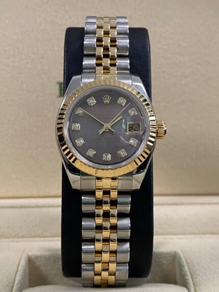 Rolex Lady-Datejust - 2005 - Tahitian Mother-of-Pearl Diamond Dial - 179173 *FULL SET*