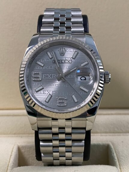 Rolex Datejust 36 - 2019 - Silver Waves Diamond on 6&9 Dial - 116234 *FULL SET*